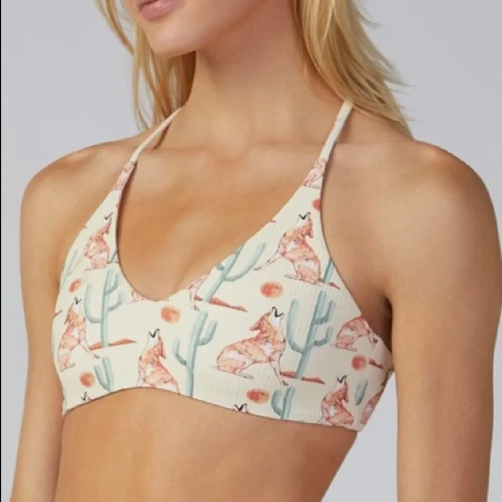 Boys + Arrows Cactus and Fox Print Bikini Top - Picture 1 of 11